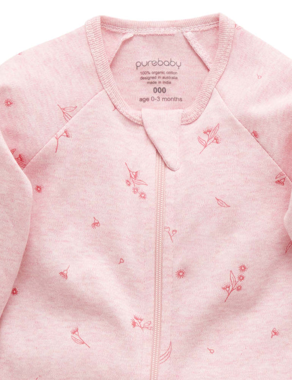 Zip Growsuit - Peony Blossom