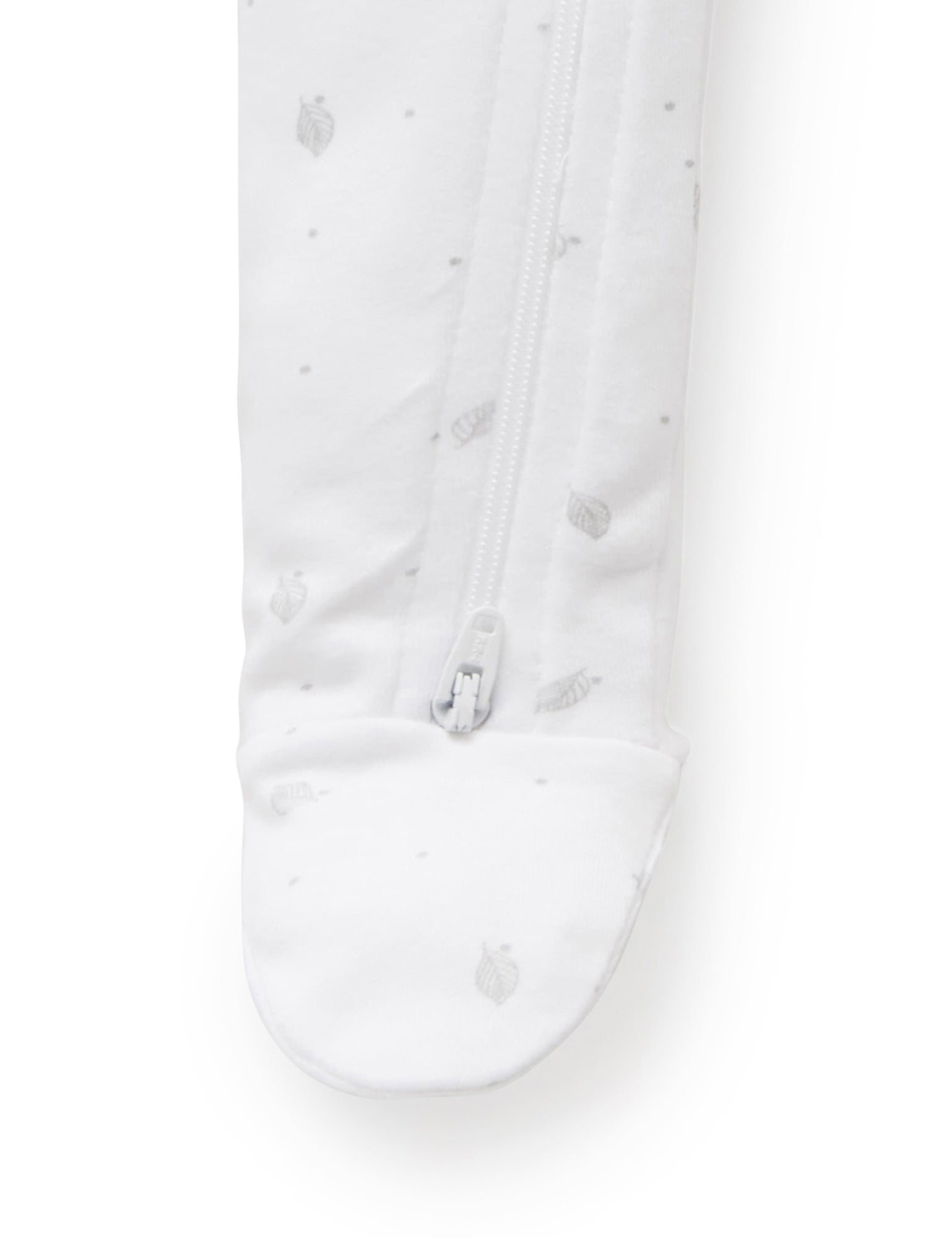 Zip Growsuit - Pale Grey Leaf w Spot