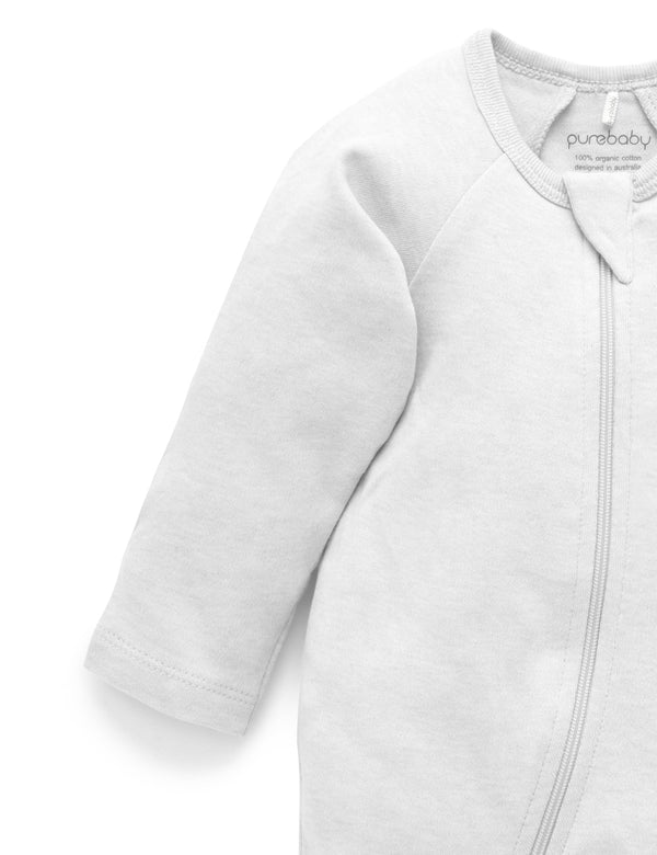Zip Growsuit - Pale Grey Melange