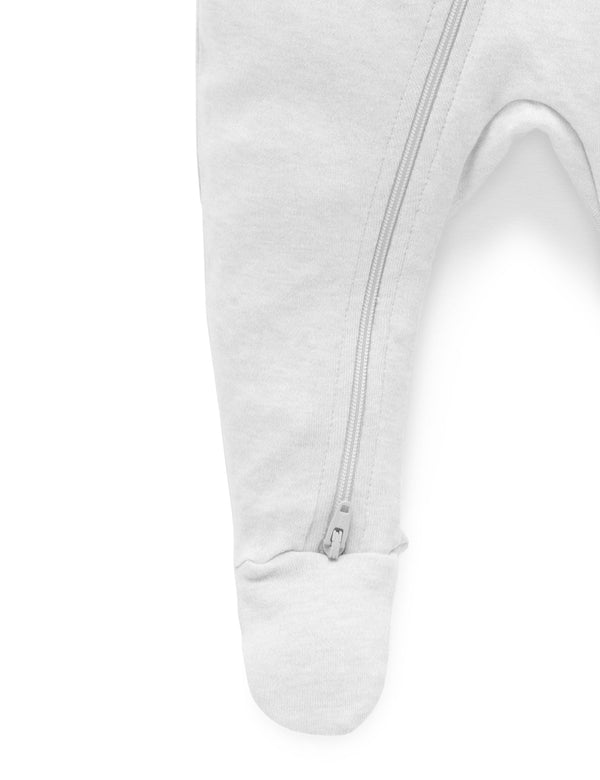 Zip Growsuit - Pale Grey Melange