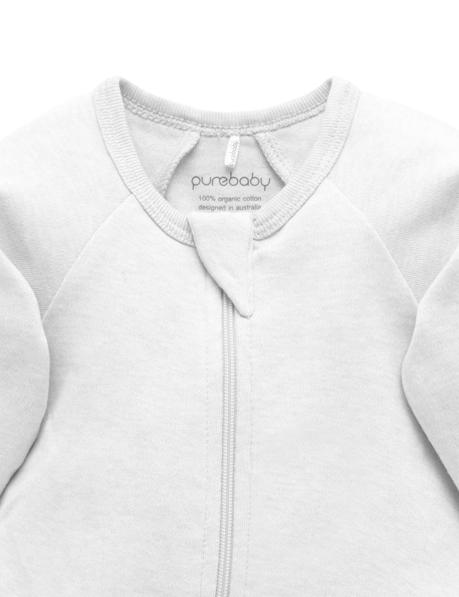 Zip Growsuit - Pale Grey Melange