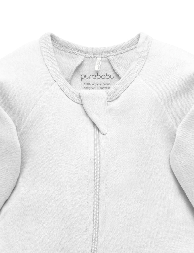 Zip Growsuit - Pale Grey Melange