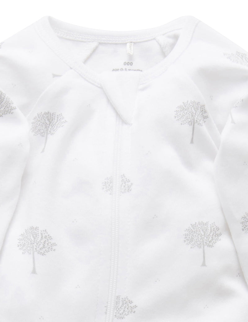 Zip Growsuit - Pale Grey Tree