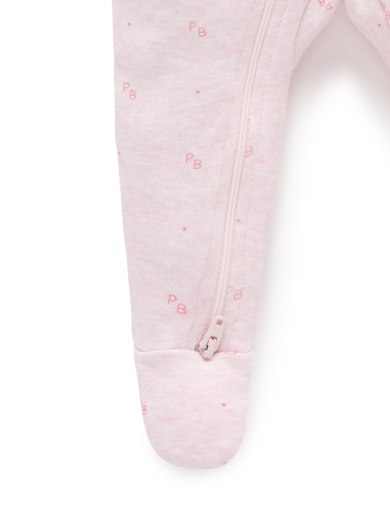 Zip Growsuit - Pink Logo Print