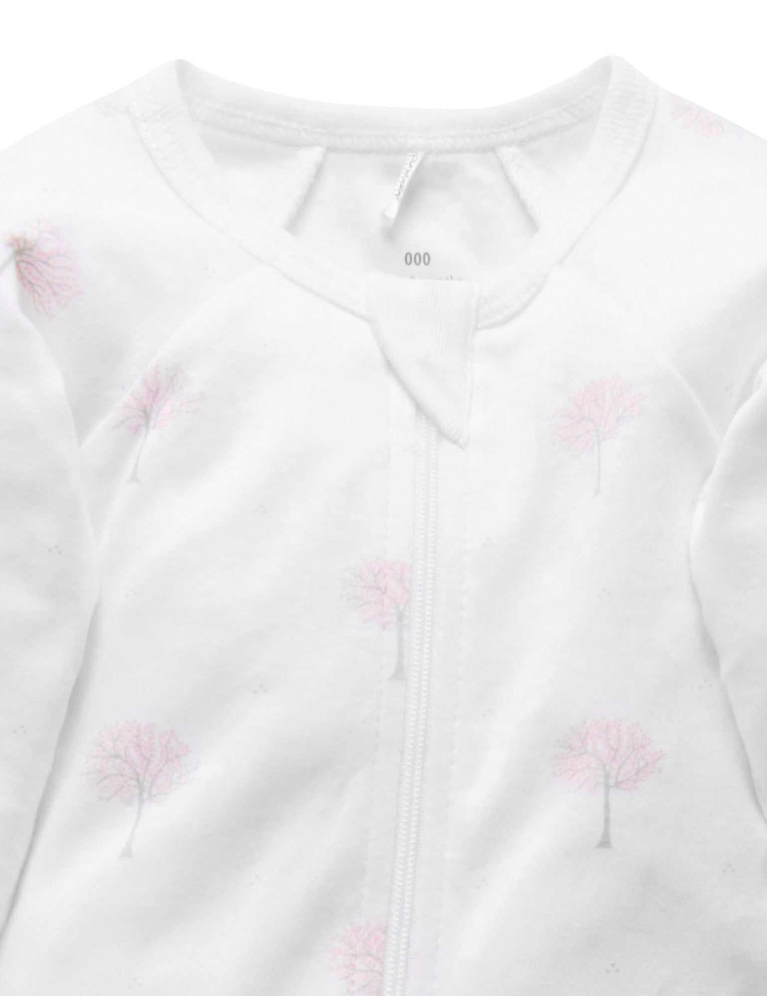 Zip Growsuit - Pale Pink Tree
