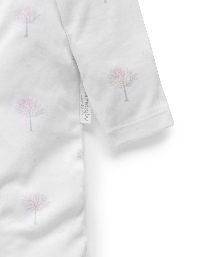 Zip Growsuit - Pale Pink Tree