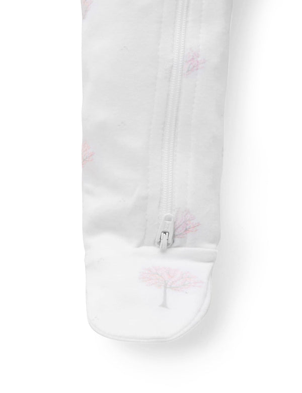 Zip Growsuit - Pale Pink Tree