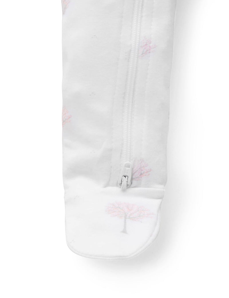 Zip Growsuit - Pale Pink Tree