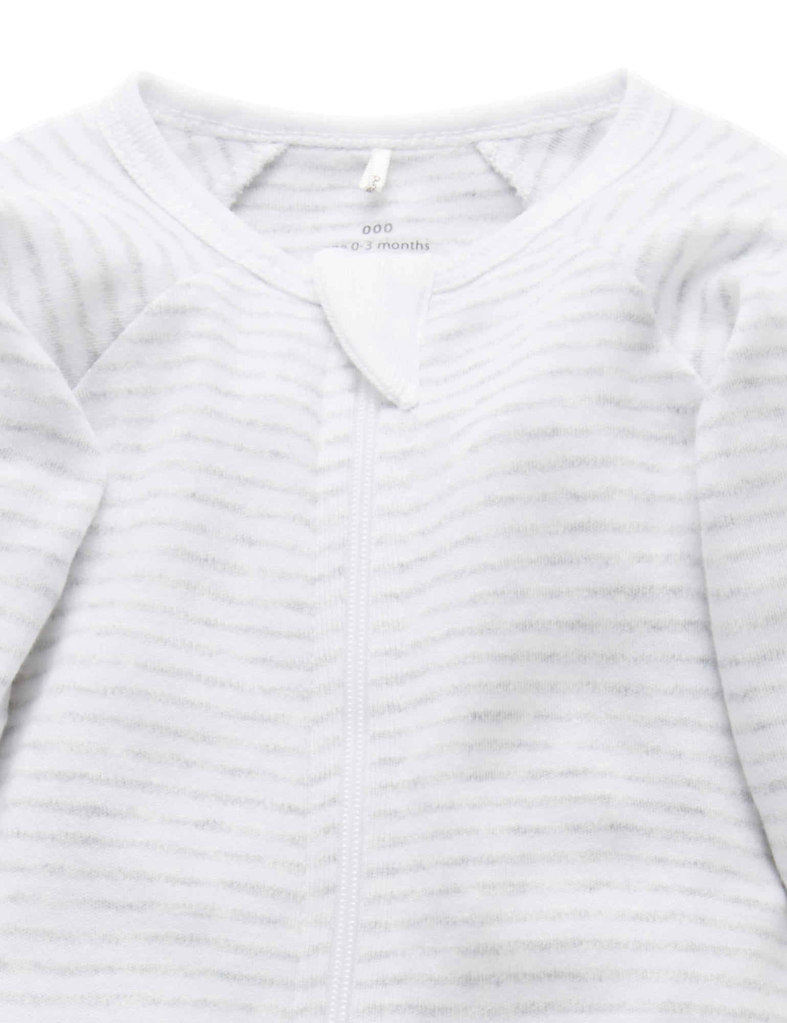 Zip Growsuit - Pale Grey Melange Stripe