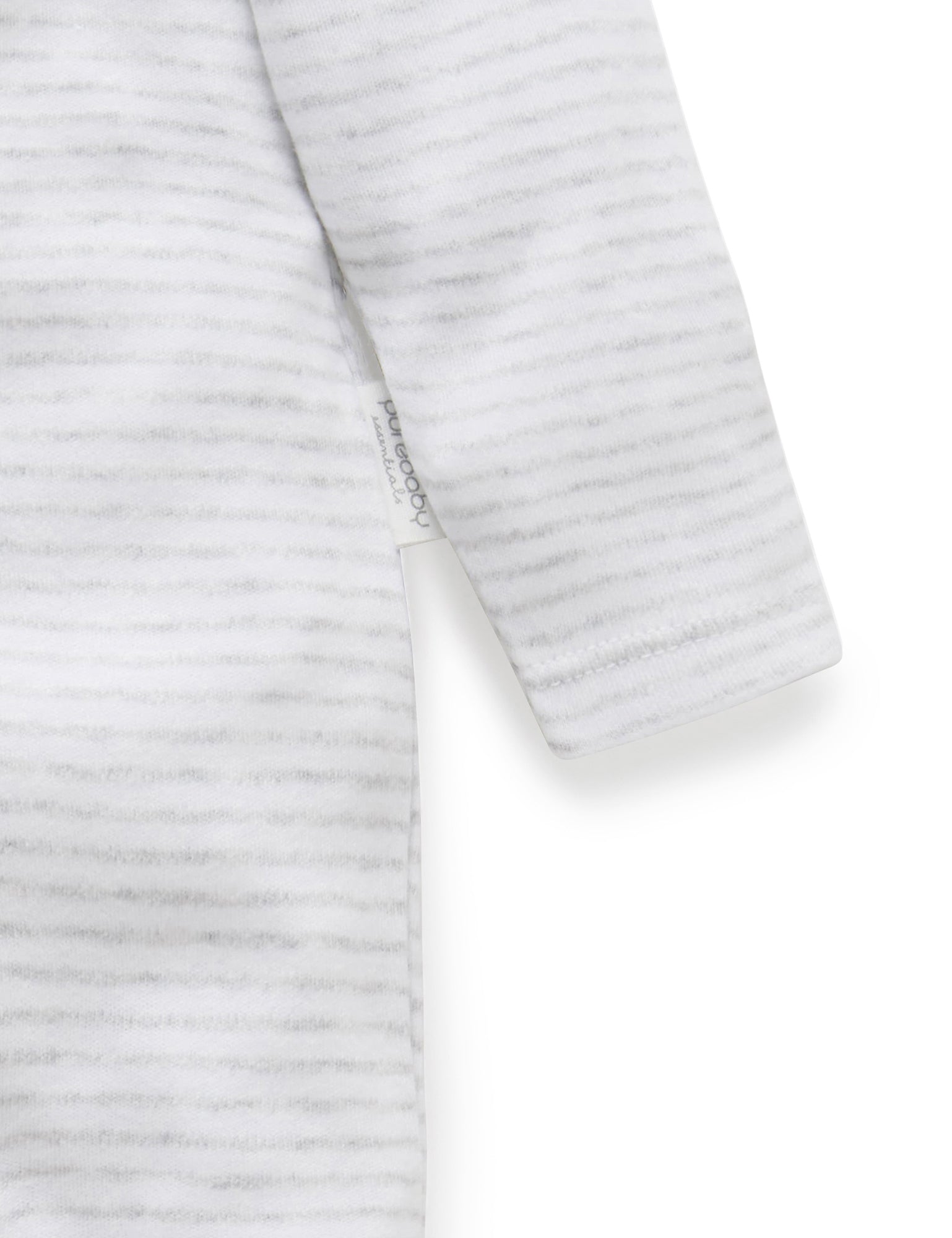 Zip Growsuit - Pale Grey Melange Stripe