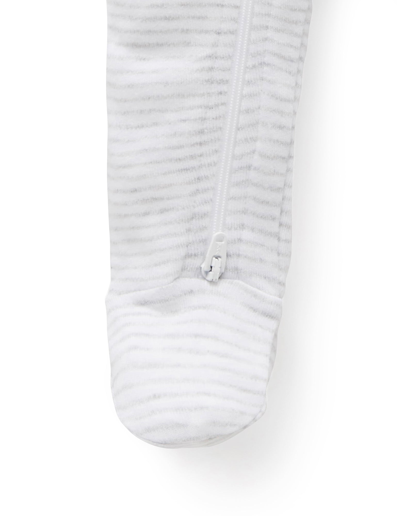 Zip Growsuit - Pale Grey Melange Stripe