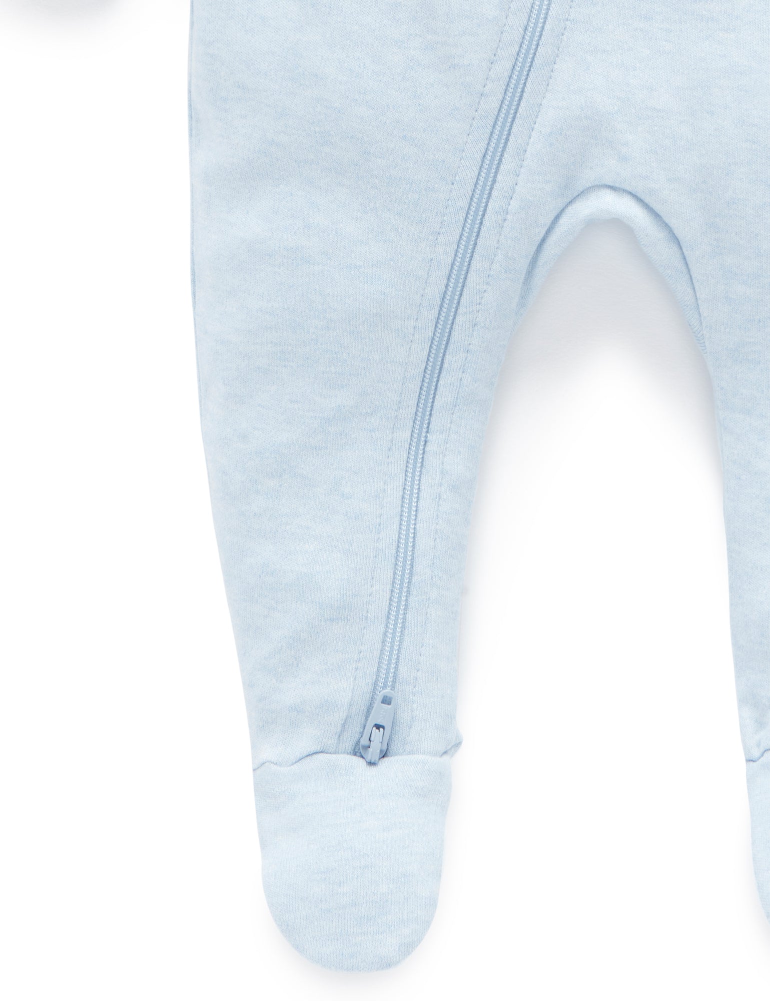 Zip Growsuit - Soft Blue Melange