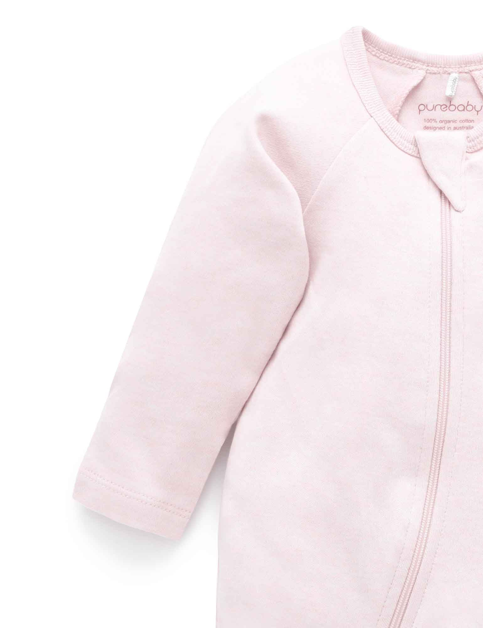 Zip Growsuit - Soft Pink Melange