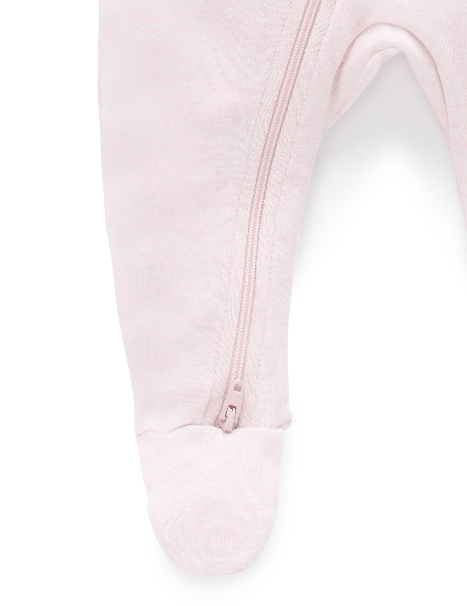 Zip Growsuit - Soft Pink Melange