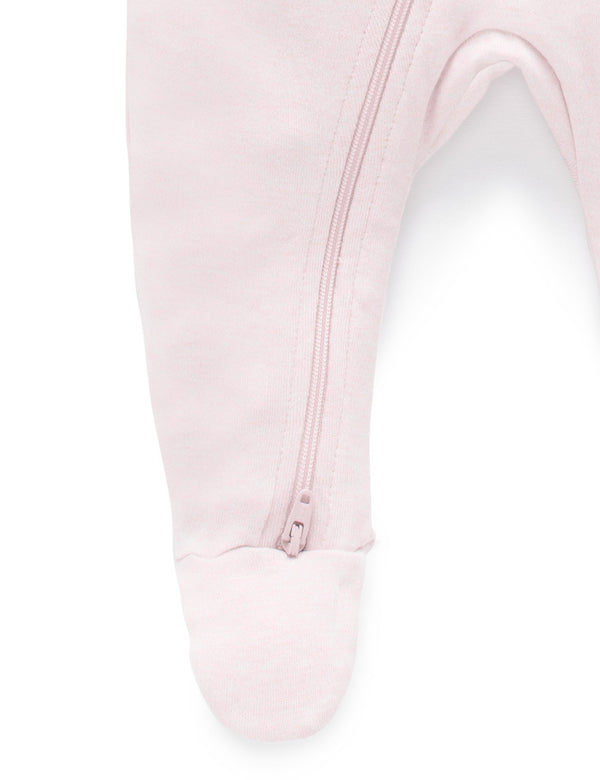 Zip Growsuit - Soft Pink Melange