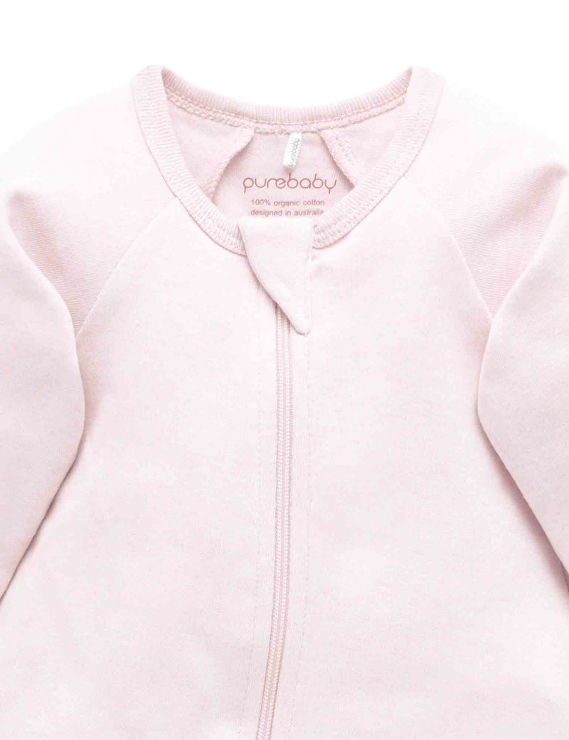 Zip Growsuit - Soft Pink Melange