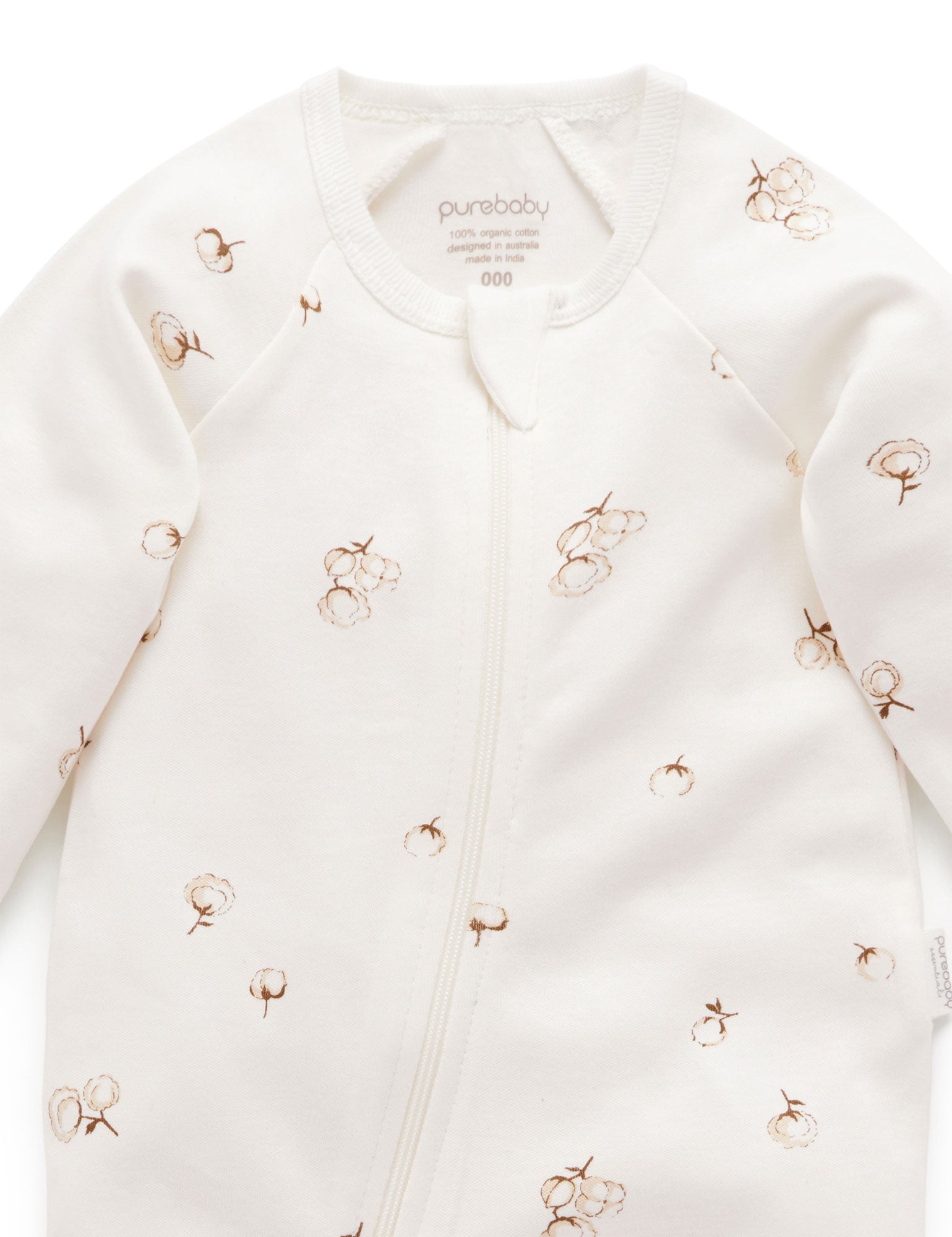 Zip Growsuit - Vanilla Cottonbud