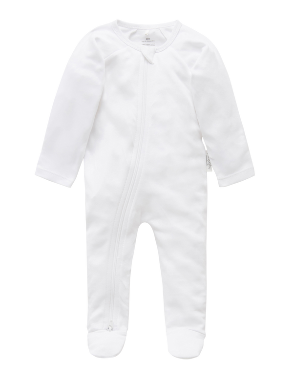 Zip Growsuit - White