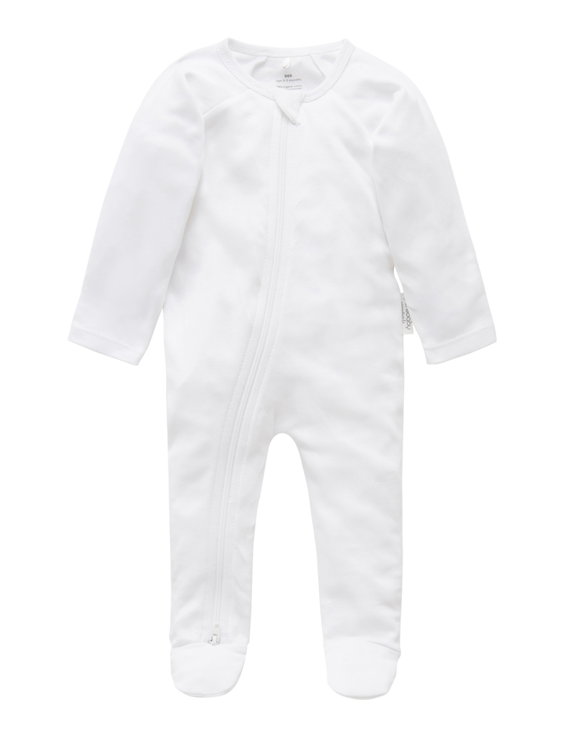 Zip Growsuit - White