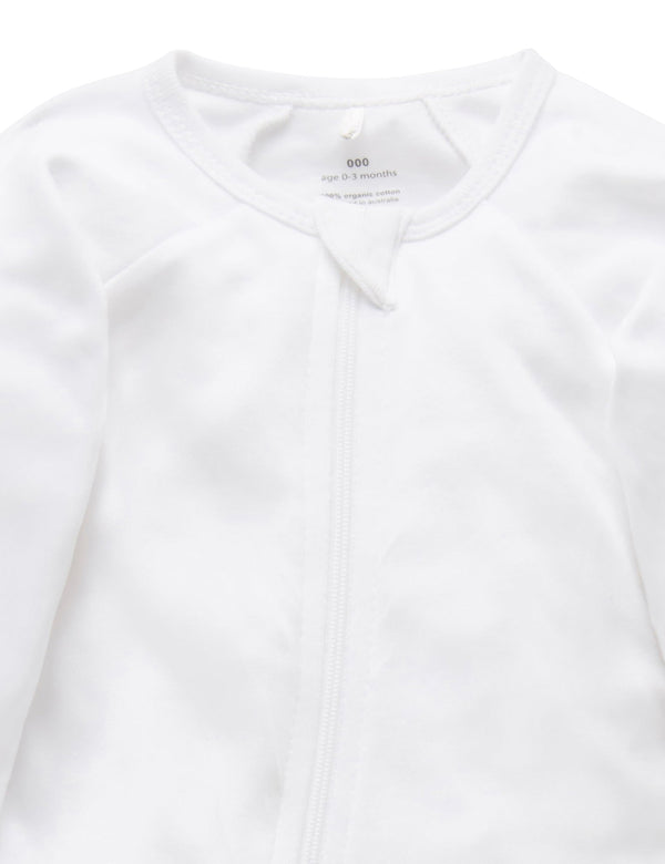 Zip Growsuit - White