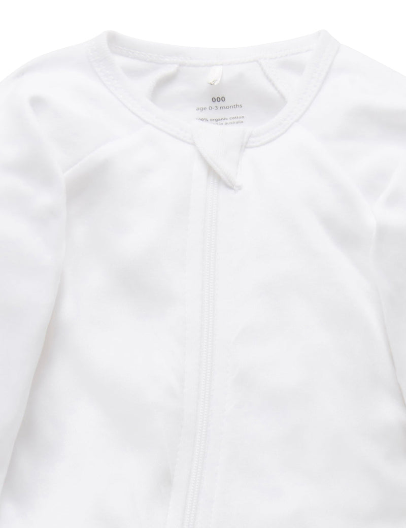 Zip Growsuit - White