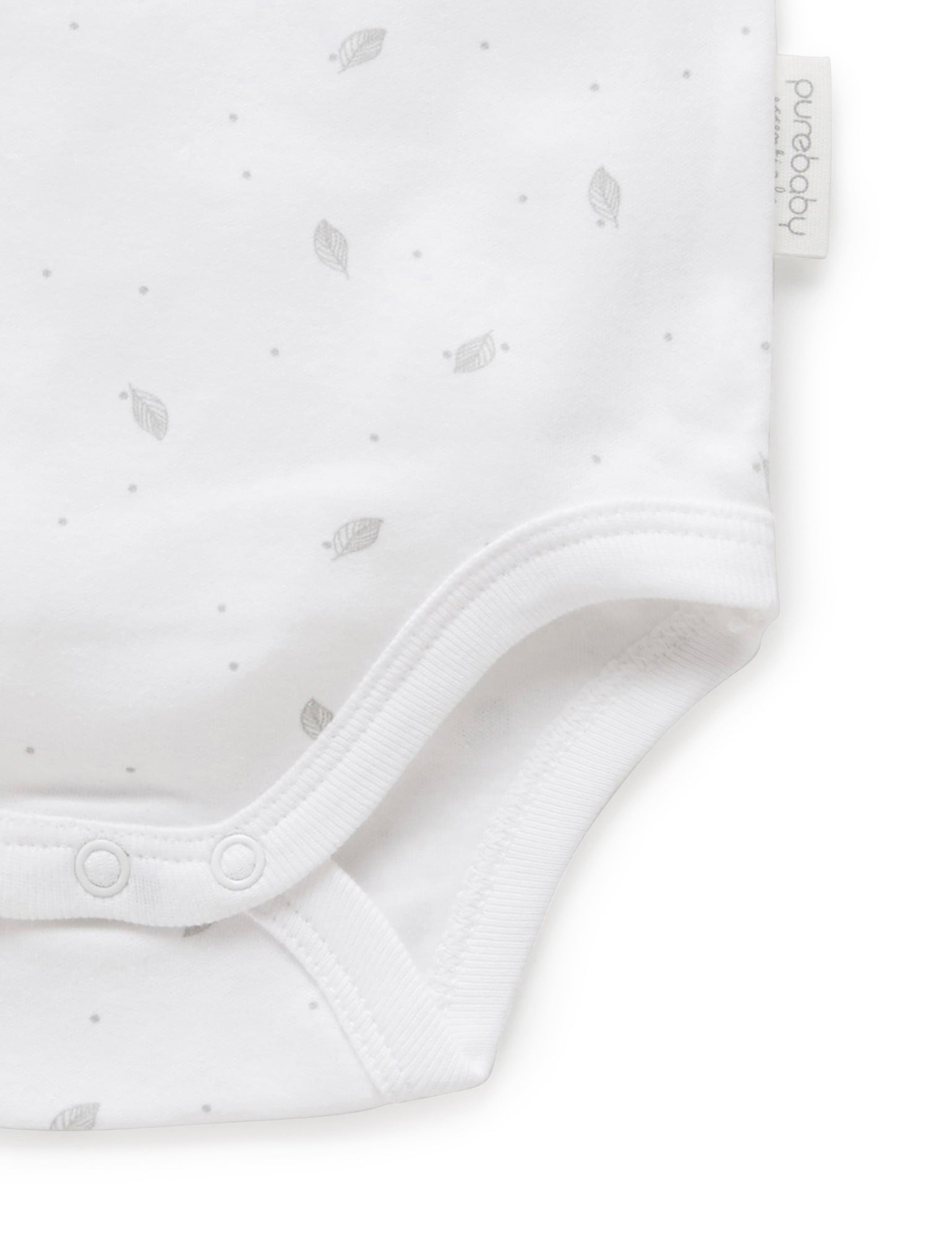 Singlet Bodysuit - Pale Grey Leaf w Spot