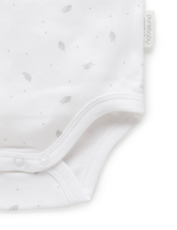Singlet Bodysuit - Pale Grey Leaf w Spot