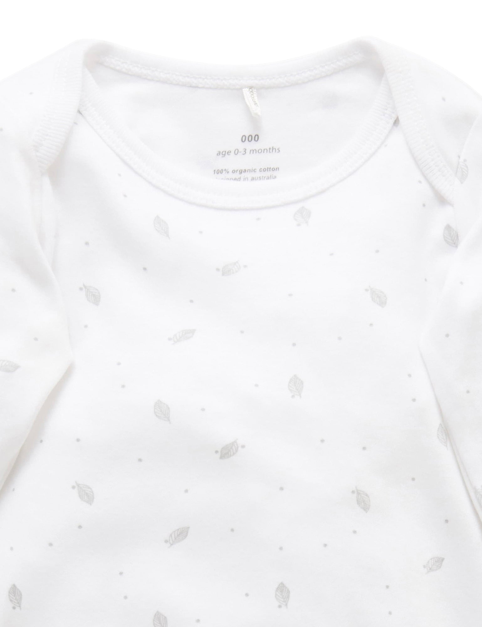 Sleepsuit  - Pale Grey Leaf w Spot