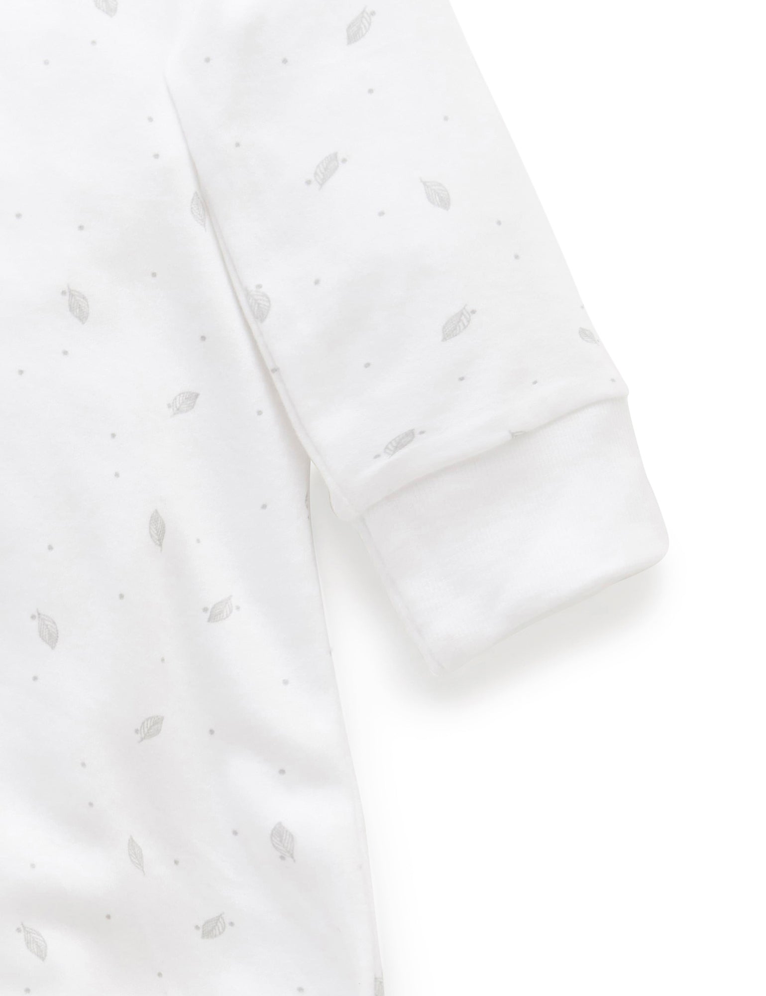 Sleepsuit  - Pale Grey Leaf w Spot