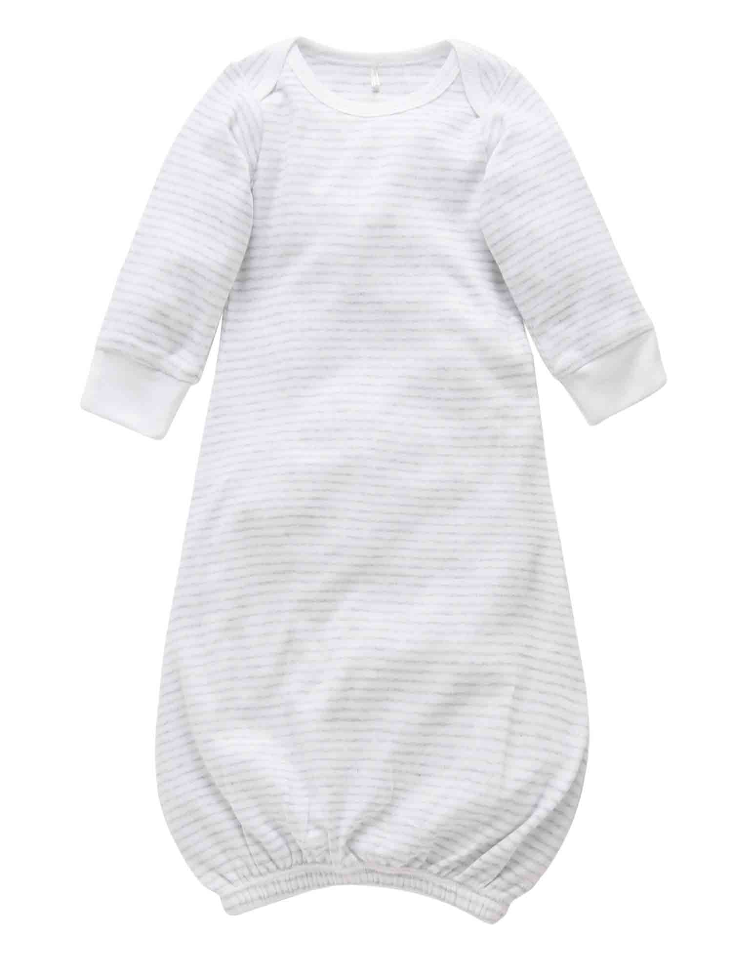Sleepsuit  - Pale Grey Melange Stripe