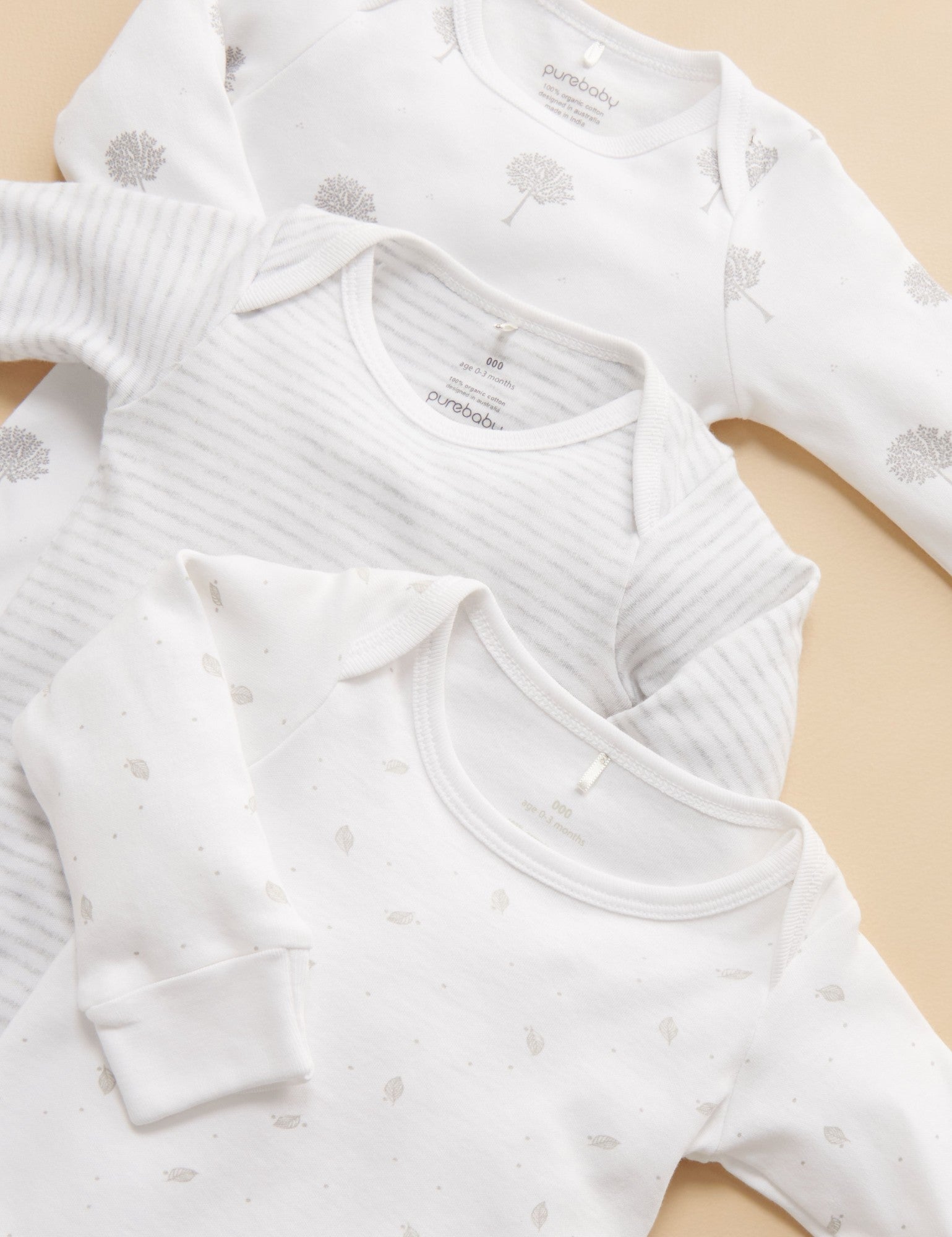 Sleepsuit  - Pale Grey Melange Stripe