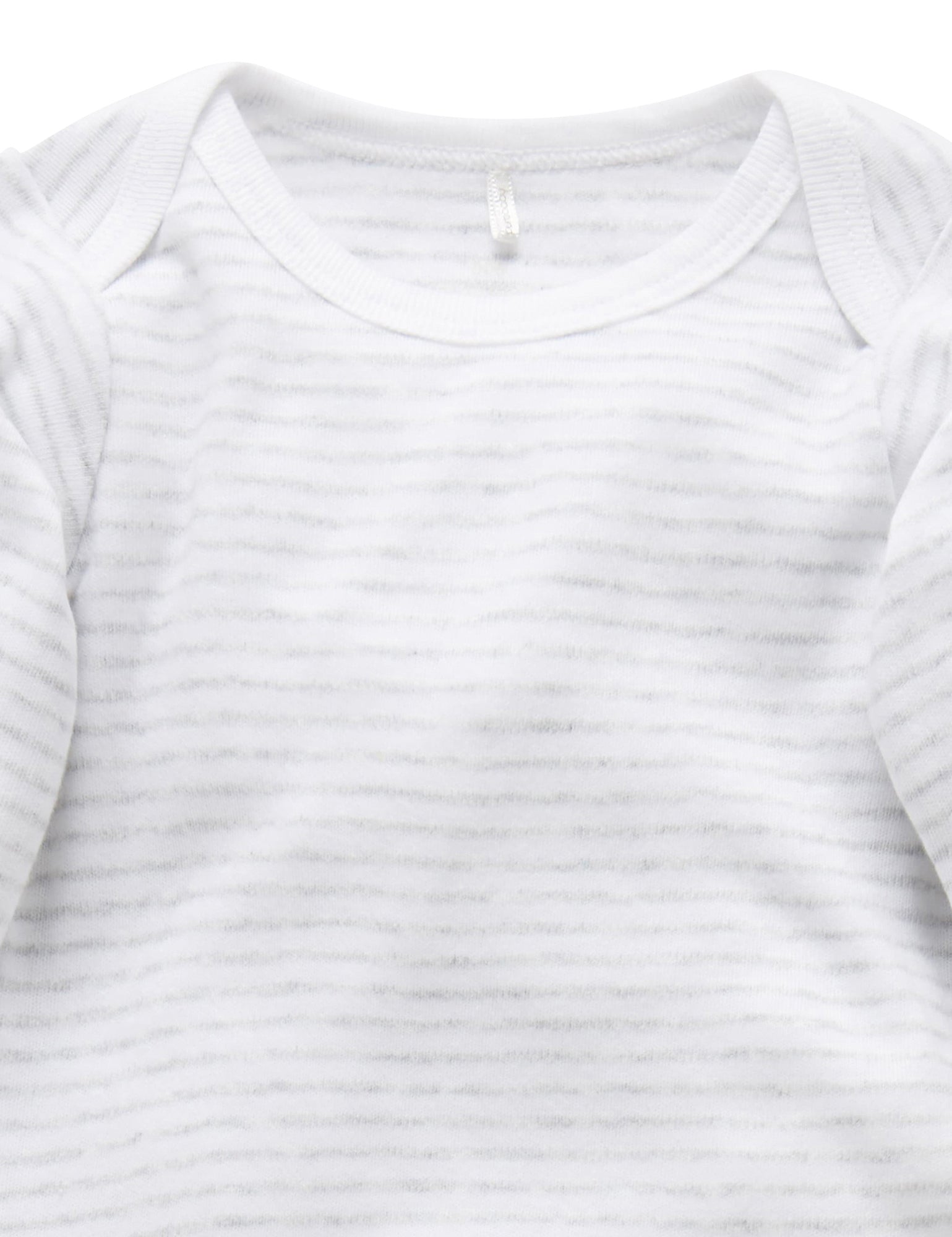 Sleepsuit  - Pale Grey Melange Stripe