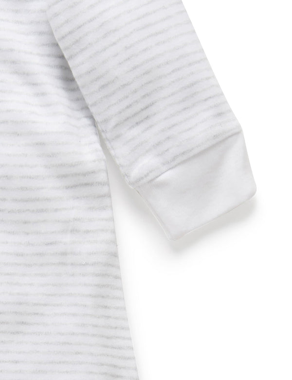 Sleepsuit  - Pale Grey Melange Stripe