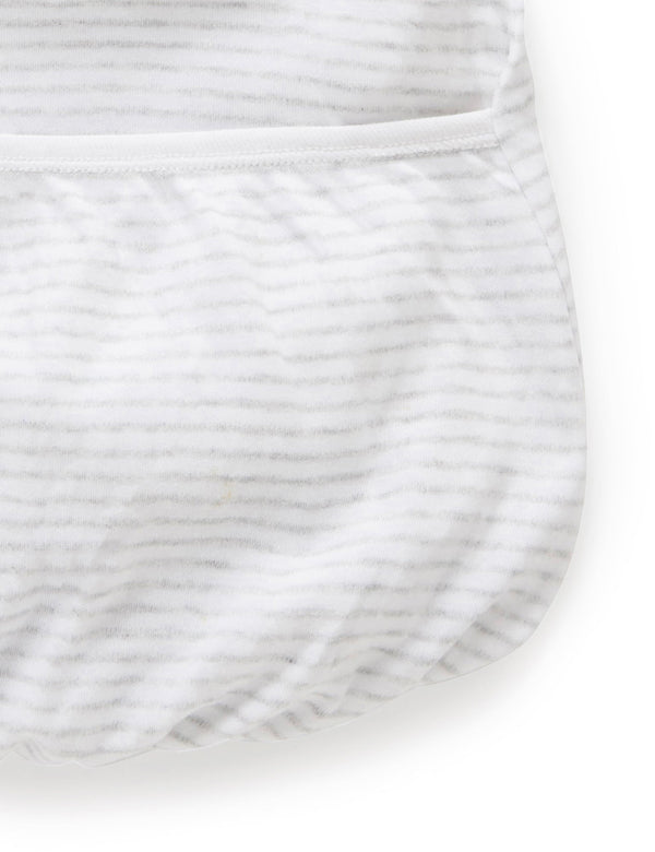 Sleepsuit  - Pale Grey Melange Stripe