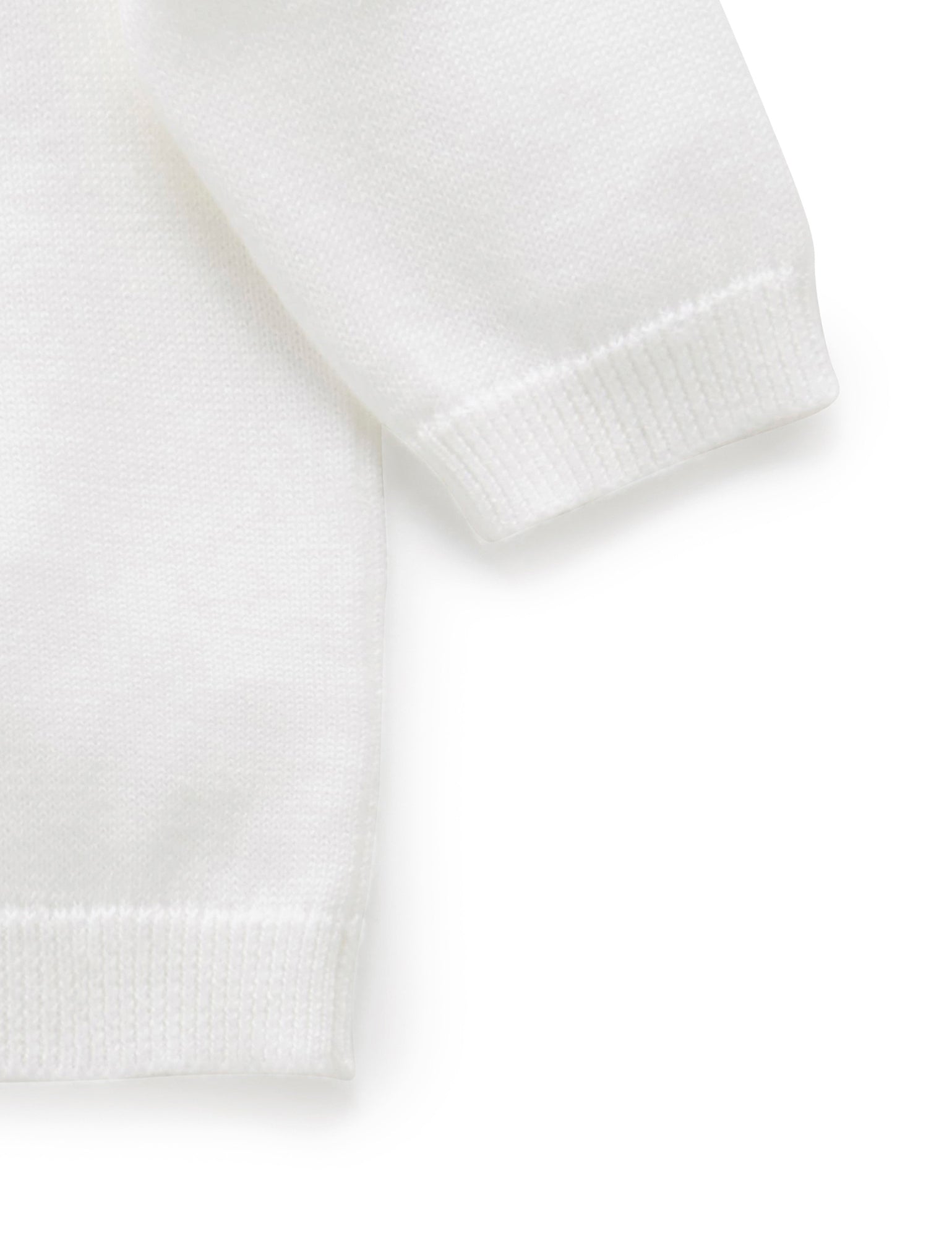 100% Org Cotton basic cardi - White