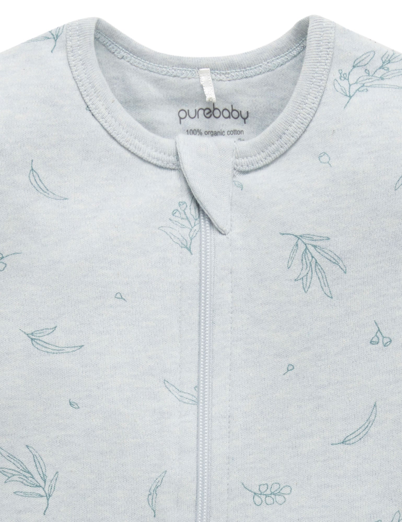 S/S Short Leg Zip Growsuit - Mint Eucalyptus
