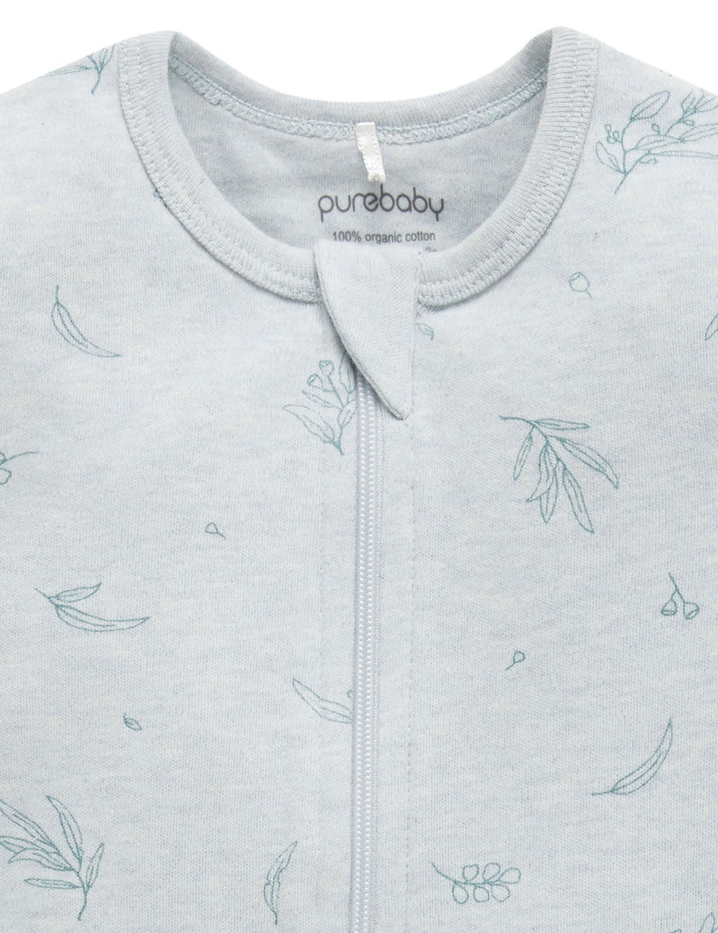 S/S Short Leg Zip Growsuit - Mint Eucalyptus