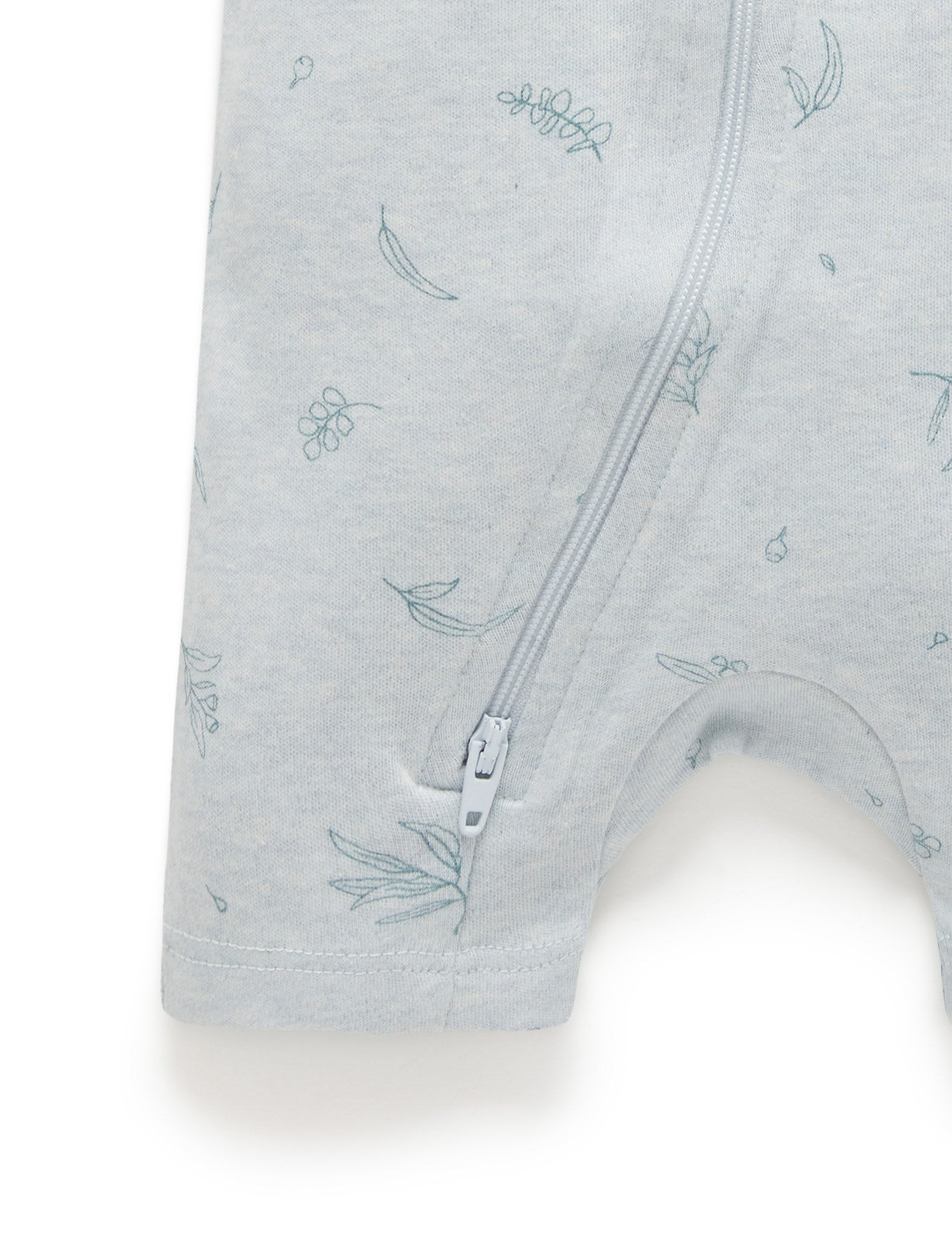 S/S Short Leg Zip Growsuit - Mint Eucalyptus