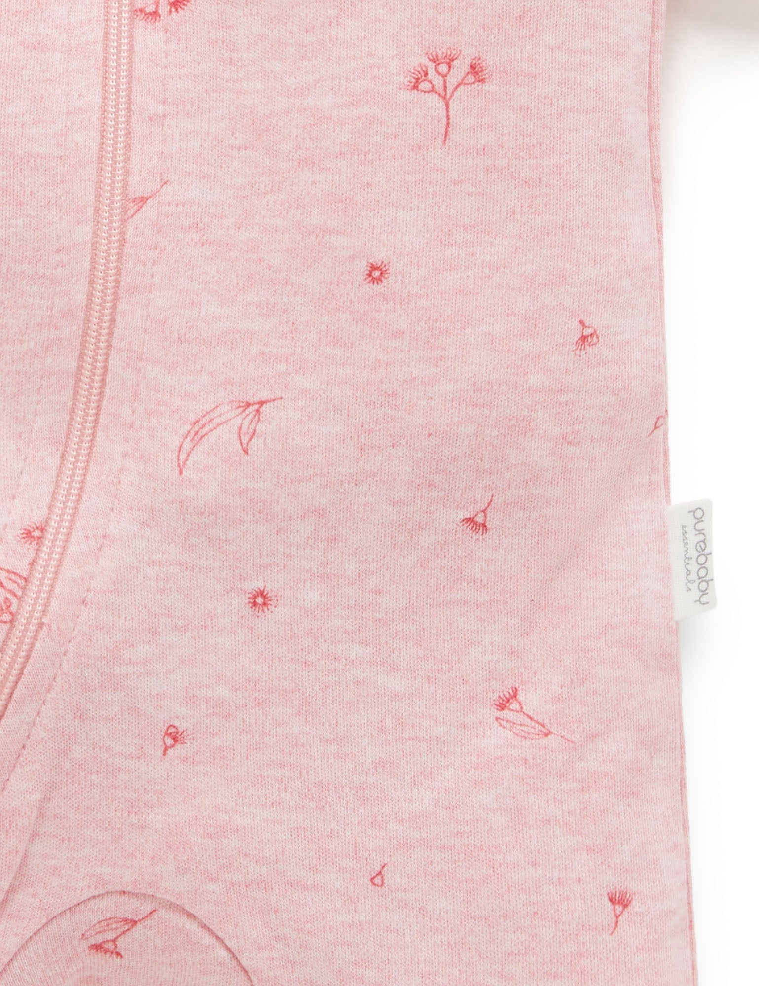 S/S Short Leg Zip Growsuit - Peony Blossom