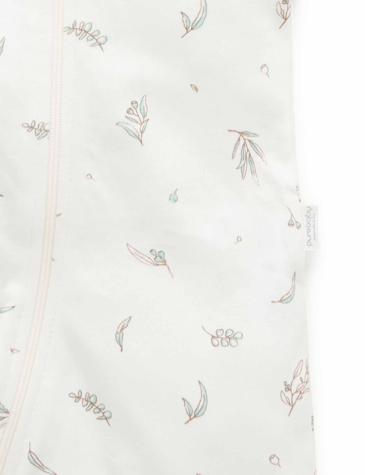 S/S Short Leg Zip Growsuit - Vanilla Eucalyptus