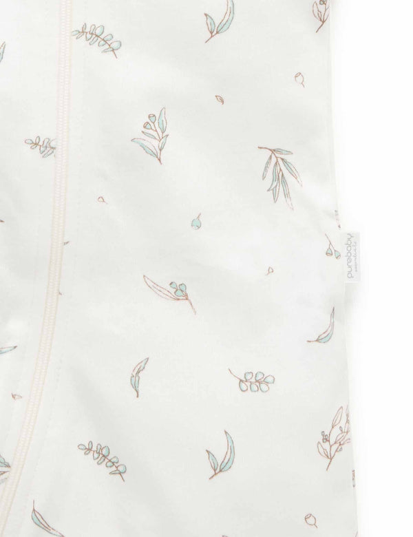 S/S Short Leg Zip Growsuit - Vanilla Eucalyptus