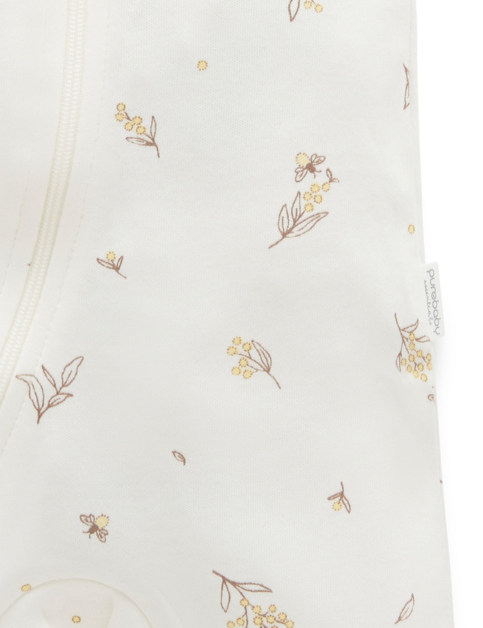 S/S Short Leg Zip Growsuit - Vanilla Wattle Bee