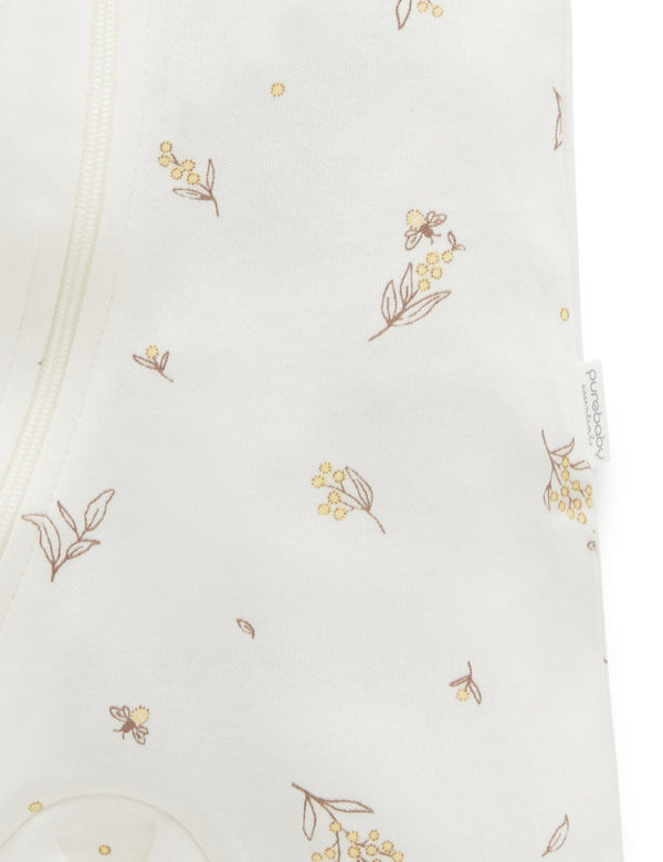 S/S Short Leg Zip Growsuit - Vanilla Wattle Bee
