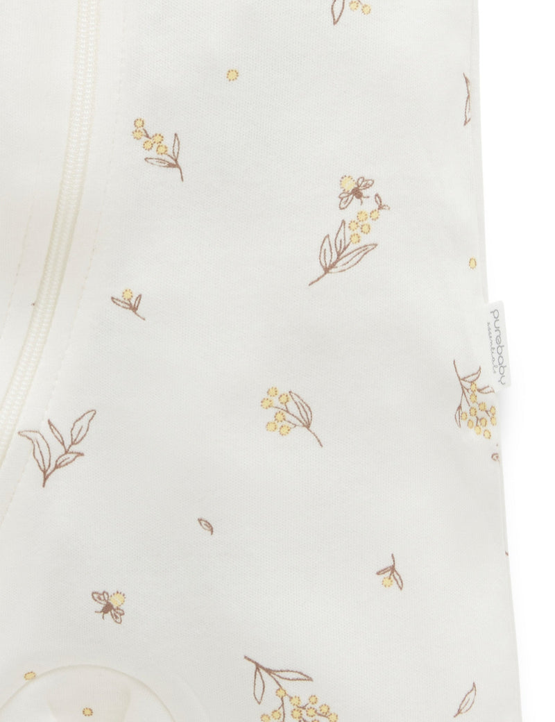 S/S Short Leg Zip Growsuit - Vanilla Wattle Bee