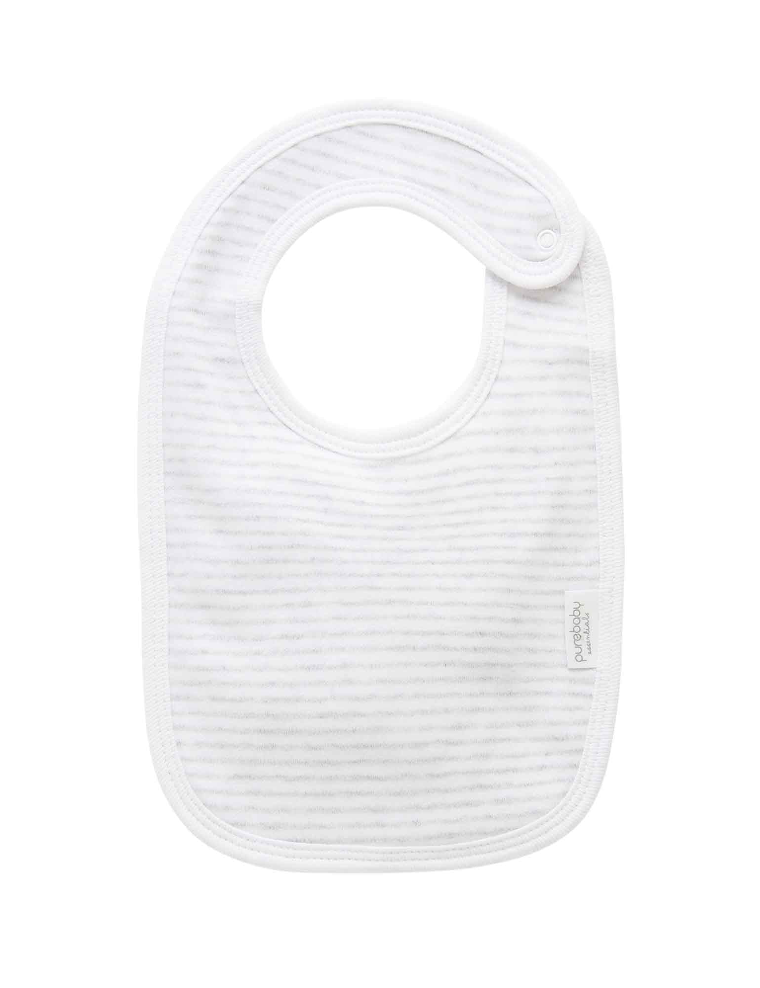 Bib - Pale Grey Melange Stripe