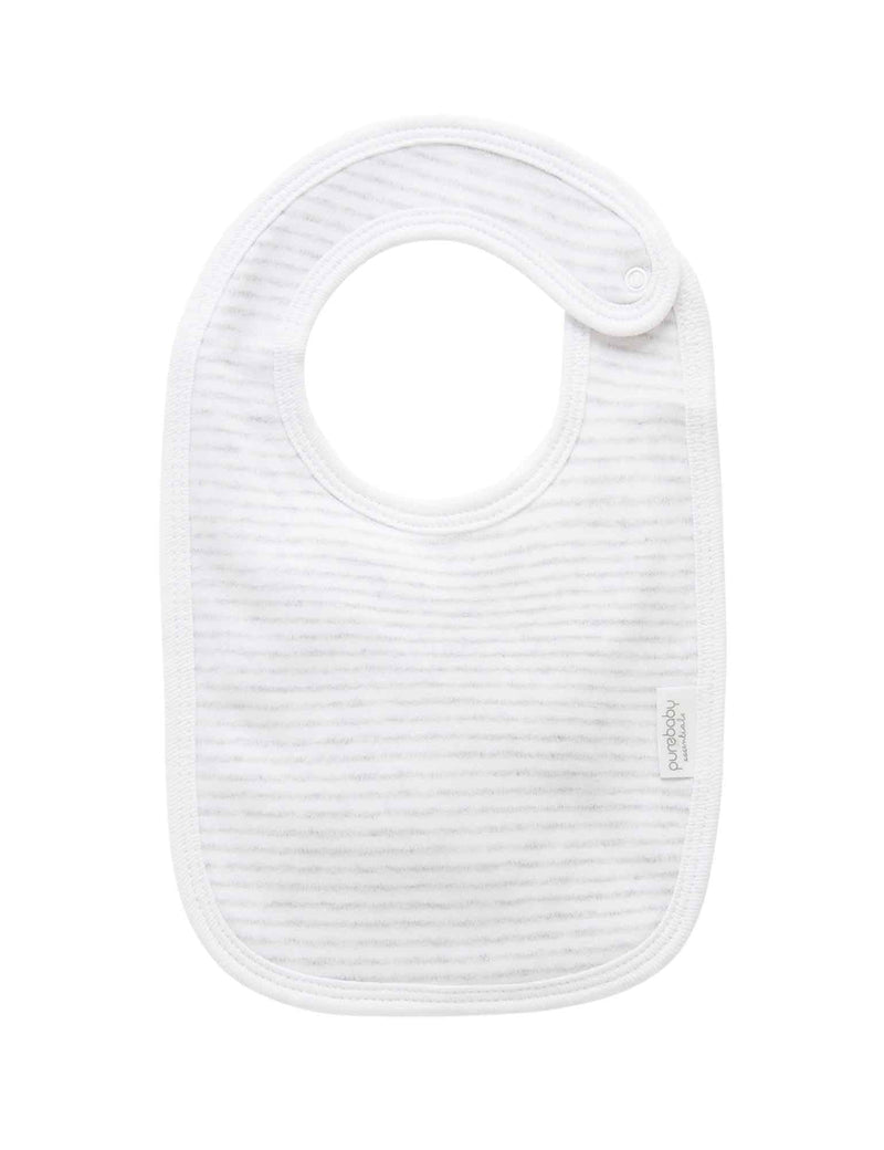 Bib - Pale Grey Melange Stripe