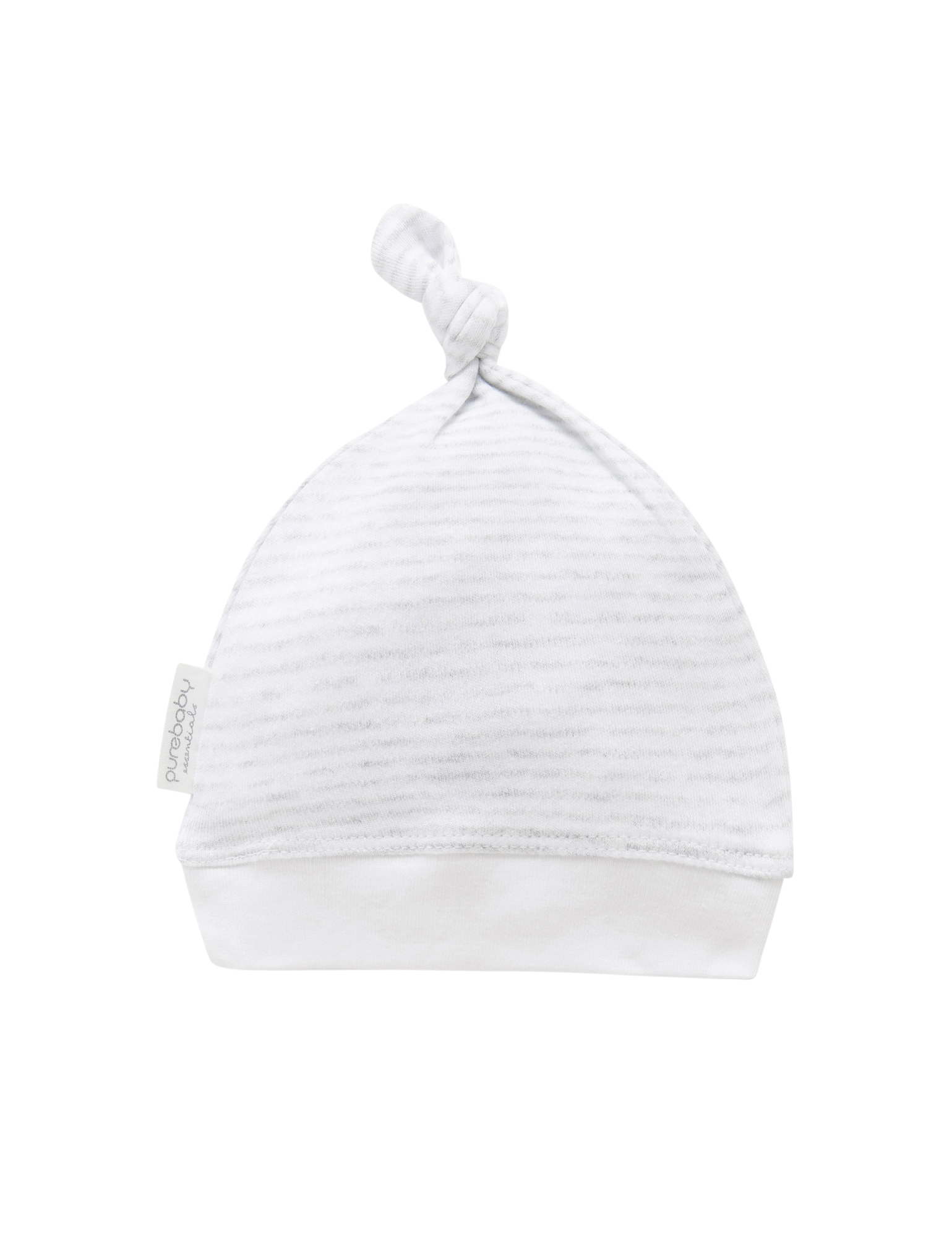Knot Hat - Pale Grey Melange Stripe