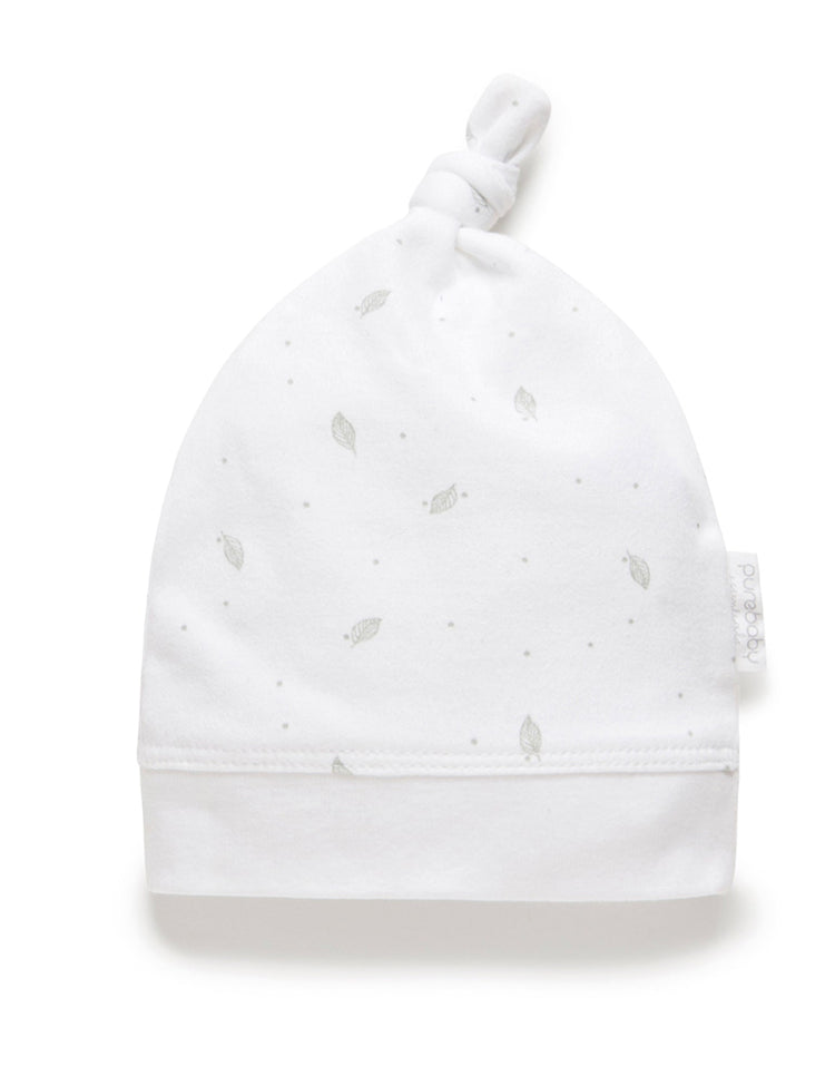 Knot Hat - Pale Grey Leaf w Spot