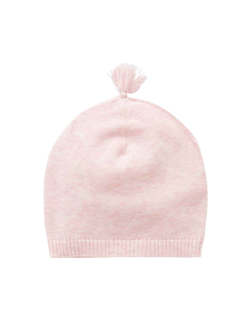 Essentials Newborn Beanie - Pale Pink Melange