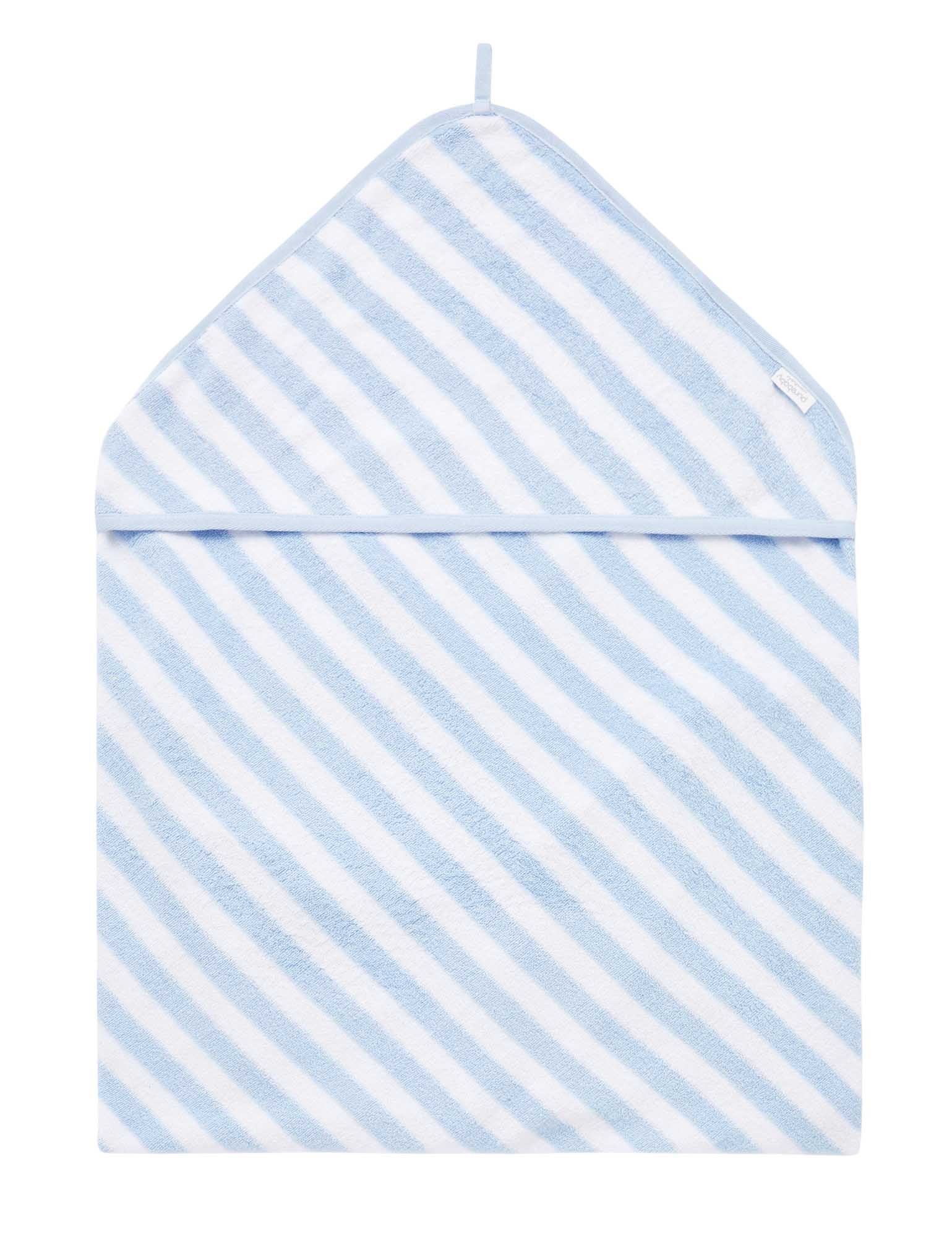 Hooded Towel - Pale Blue Stripe